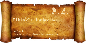 Miklós Ludovika névjegykártya